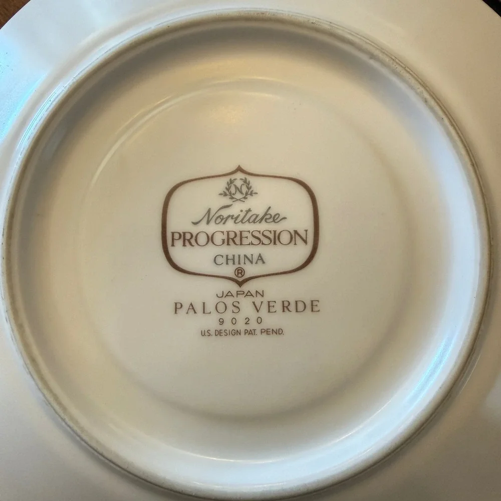 Noritake Progression Palos Verde 9020 China Plates 9 piece Set Vintage Japan MCM